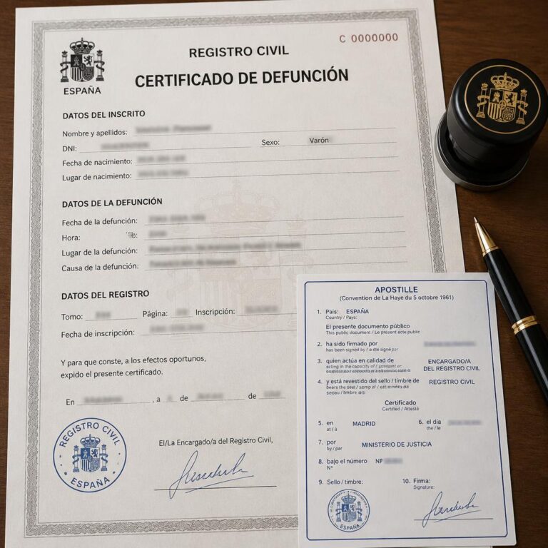 Cómo apostillar un certificado de defunción español