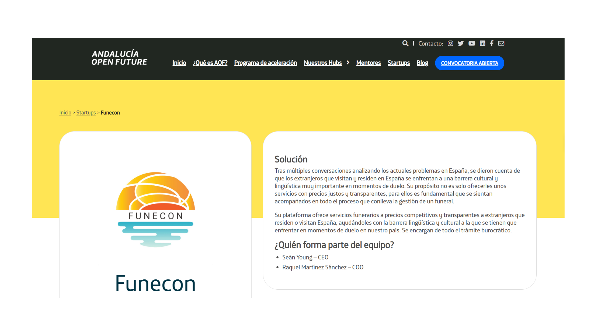 Perfil de Funecon en Andalucía Open Future